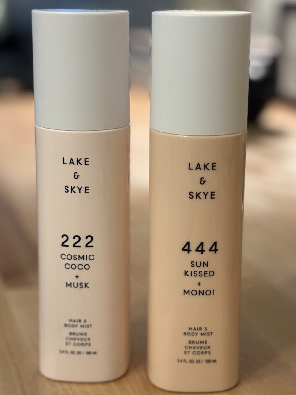 Set of 2 Lake & Skye Hair Body Mist -222 Cosmic Coco Musk + 444 Sun Kissed Monoi